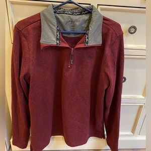 Burgundy Grey Quarter Zip